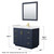 Wyndham WCF292942SBLWCUNSM34 Miranda 42 Inch Single Bathroom Vanity in Dark Blue, White Cultured Marble Countertop, Undermount Square Sink, Brushed Gold Trim, 34 Inch Mirror