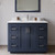 Wyndham WCF292942SBNWCUNSM34 Miranda 42 Inch Single Bathroom Vanity in Dark Blue, White Cultured Marble Countertop, Undermount Square Sink, Brushed Nickel Trim, 34 Inch Mirror