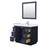 Wyndham WCF292942SBNWCUNSM34 Miranda 42 Inch Single Bathroom Vanity in Dark Blue, White Cultured Marble Countertop, Undermount Square Sink, Brushed Nickel Trim, 34 Inch Mirror