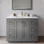 Wyndham WCF292942SGGWCUNSM34 Miranda 42 Inch Single Bathroom Vanity in Dark Gray, White Cultured Marble Countertop, Undermount Square Sink, Brushed Gold Trim, 34 Inch Mirror