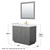 Wyndham WCF292942SGGWCUNSM34 Miranda 42 Inch Single Bathroom Vanity in Dark Gray, White Cultured Marble Countertop, Undermount Square Sink, Brushed Gold Trim, 34 Inch Mirror