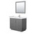 Wyndham WCF292942SKGWCUNSM34 Miranda 42 Inch Single Bathroom Vanity in Dark Gray, White Cultured Marble Countertop, Undermount Square Sink, Brushed Nickel Trim, 34 Inch Mirror