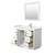 Wyndham WCF292942SWHC2UNSM34 Miranda 42 Inch Single Bathroom Vanity in White, Light-Vein Carrara Cultured Marble Countertop, Undermount Square Sink, Brushed Nickel Trim, 34 Inch Mirror