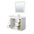 Wyndham WCF292942SWGWCUNSM34 Miranda 42 Inch Single Bathroom Vanity in White, White Cultured Marble Countertop, Undermount Square Sink, Brushed Gold Trim, 34 Inch Mirror