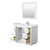 Wyndham WCF292942SWHWCUNSM34 Miranda 42 Inch Single Bathroom Vanity in White, White Cultured Marble Countertop, Undermount Square Sink, Brushed Nickel Trim, 34 Inch Mirror