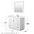 Wyndham WCF292942SWHWCUNSM34 Miranda 42 Inch Single Bathroom Vanity in White, White Cultured Marble Countertop, Undermount Square Sink, Brushed Nickel Trim, 34 Inch Mirror