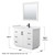 Wyndham WCF292942SWBWCUNSM34 Miranda 42 Inch Single Bathroom Vanity in White, White Cultured Marble Countertop, Undermount Square Sink, Matte Black Trim, 34 Inch Mirror