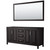 Wyndham WCV252572DDECXSXXM70 Daria 72 Inch Double Bathroom Vanity in Dark Espresso, No Countertop, No Sink, and 70 Inch Mirror