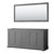 Wyndham WCV232372DKGCXSXXM70 Avery 72 Inch Double Bathroom Vanity in Dark Gray, No Countertop, No Sinks, and 70 Inch Mirror