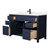 Wyndham WCG242454SBBCCUNSMXX Beckett 54 Inch Single Bathroom Vanity in Dark Blue, Carrara Cultured Marble Countertop, Undermount Square Sink, Matte Black Trim