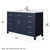 Wyndham WCG242454SBNWCUNSMXX Beckett 54 Inch Single Bathroom Vanity in Dark Blue, White Cultured Marble Countertop, Undermount Square Sink, Brushed Nickel Trim