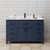 Wyndham WCG242454SBBWCUNSMXX Beckett 54 Inch Single Bathroom Vanity in Dark Blue, White Cultured Marble Countertop, Undermount Square Sink, Matte Black Trim