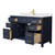 Wyndham WCG242454SBLWCUNSMXX Beckett 54 Inch Single Bathroom Vanity in Dark Blue, White Cultured Marble Countertop, Undermount Square Sink, No Mirror