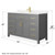 Wyndham WCG242454SGGCCUNSMXX Beckett 54 Inch Single Bathroom Vanity in Dark Gray, Carrara Cultured Marble Countertop, Undermount Square Sink, Brushed Gold Trim