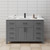 Wyndham WCG242454SGBCCUNSMXX Beckett 54 Inch Single Bathroom Vanity in Dark Gray, Carrara Cultured Marble Countertop, Undermount Square Sink, Matte Black Trim