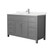 Wyndham WCG242454SKGCCUNSMXX Beckett 54 Inch Single Bathroom Vanity in Dark Gray, Carrara Cultured Marble Countertop, Undermount Square Sink, No Mirror