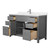 Wyndham WCG242454SKGCCUNSMXX Beckett 54 Inch Single Bathroom Vanity in Dark Gray, Carrara Cultured Marble Countertop, Undermount Square Sink, No Mirror