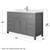 Wyndham WCG242454SKGWCUNSMXX Beckett 54 Inch Single Bathroom Vanity in Dark Gray, White Cultured Marble Countertop, Undermount Square Sink, No Mirror