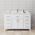 Wyndham WCG242454SWGCCUNSMXX Beckett 54 Inch Single Bathroom Vanity in White, Carrara Cultured Marble Countertop, Undermount Square Sink, Brushed Gold Trim