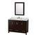 Wyndham WCS141448SESCMUNOMED Sheffield 48 Inch Single Bathroom Vanity in Espresso, White Carrara Marble Countertop, Undermount Oval Sink, and Medicine Cabinet