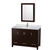 Wyndham WCS141448SESCMUNSMED Sheffield 48 Inch Single Bathroom Vanity in Espresso, White Carrara Marble Countertop, Undermount Square Sink, and Medicine Cabinet