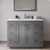 Wyndham WCF292942SKGCMUNSM34 Miranda 42 Inch Single Bathroom Vanity in Dark Gray, White Carrara Marble Countertop, Undermount Square Sink, Brushed Nickel Trim, 34 Inch Mirror