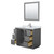 Wyndham WCF292942SKGCMUNSM34 Miranda 42 Inch Single Bathroom Vanity in Dark Gray, White Carrara Marble Countertop, Undermount Square Sink, Brushed Nickel Trim, 34 Inch Mirror
