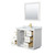 Wyndham WCF292942SWGCMUNSM34 Miranda 42 Inch Single Bathroom Vanity in White, White Carrara Marble Countertop, Undermount Square Sink, Brushed Gold Trim, 34 Inch Mirror