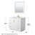 Wyndham WCF292942SWGCMUNSM34 Miranda 42 Inch Single Bathroom Vanity in White, White Carrara Marble Countertop, Undermount Square Sink, Brushed Gold Trim, 34 Inch Mirror
