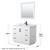 Wyndham WCF292942SWBCMUNSM34 Miranda 42 Inch Single Bathroom Vanity in White, White Carrara Marble Countertop, Undermount Square Sink, Matte Black Trim, 34 Inch Mirror
