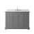 Wyndham WCV232348SKGCMUNOMXX Avery 48 Inch Single Bathroom Vanity in Dark Gray, White Carrara Marble Countertop, Undermount Oval Sink, and No Mirror