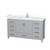 Wyndham WCS141460SGYC2UNSMXX Sheffield 60 Inch Single Bathroom Vanity in Gray, Carrara Cultured Marble Countertop, Undermount Square Sink, No Mirror