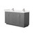Wyndham WCF292960DKGC2UNSMXX Miranda 60 Inch Double Bathroom Vanity in Dark Gray, Light-Vein Carrara Cultured Marble Countertop, Undermount Square Sinks, Brushed Nickel Trim