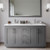 Wyndham WCF292960DKGC2UNSMXX Miranda 60 Inch Double Bathroom Vanity in Dark Gray, Light-Vein Carrara Cultured Marble Countertop, Undermount Square Sinks, Brushed Nickel Trim
