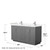 Wyndham WCF292960DKGC2UNSMXX Miranda 60 Inch Double Bathroom Vanity in Dark Gray, Light-Vein Carrara Cultured Marble Countertop, Undermount Square Sinks, Brushed Nickel Trim