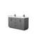 Wyndham WCF292960DGBC2UNSMXX Miranda 60 Inch Double Bathroom Vanity in Dark Gray, Light-Vein Carrara Cultured Marble Countertop, Undermount Square Sinks, Matte Black Trim