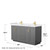 Wyndham WCF292960DGGWCUNSMXX Miranda 60 Inch Double Bathroom Vanity in Dark Gray, White Cultured Marble Countertop, Undermount Square Sinks, Brushed Gold Trim