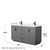 Wyndham WCF292960DGBWCUNSMXX Miranda 60 Inch Double Bathroom Vanity in Dark Gray, White Cultured Marble Countertop, Undermount Square Sinks, Matte Black Trim