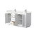 Wyndham WCF292960DWHC2UNSMXX Miranda 60 Inch Double Bathroom Vanity in White, Light-Vein Carrara Cultured Marble Countertop, Undermount Square Sinks, Brushed Nickel Trim