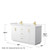 Wyndham WCF292960DWGWCUNSMXX Miranda 60 Inch Double Bathroom Vanity in White, White Cultured Marble Countertop, Undermount Square Sinks, Brushed Gold Trim