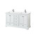 Wyndham WCS202060DWHWCUNSMXX Deborah 60 Inch Double Bathroom Vanity in White, White Cultured Marble Countertop, Undermount Square Sinks, No Mirrors