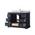 Wyndham WCV232348SBLCMUNSMXX Avery 48 Inch Single Bathroom Vanity in Dark Blue, White Carrara Marble Countertop, Undermount Square Sink, and No Mirror
