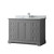 Wyndham WCV232348SKGCMUNSMXX Avery 48 Inch Single Bathroom Vanity in Dark Gray, White Carrara Marble Countertop, Undermount Square Sink, and No Mirror