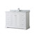 Wyndham WCV232348SWHCMUNSMXX Avery 48 Inch Single Bathroom Vanity in White, White Carrara Marble Countertop, Undermount Square Sink, and No Mirror