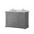 Wyndham WCV232348DKGCMUNOMXX Avery 48 Inch Double Bathroom Vanity in Dark Gray, White Carrara Marble Countertop, Undermount Oval Sinks, No Mirror
