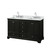 Wyndham WCS202060DDECMUNSMXX Deborah 60 Inch Double Bathroom Vanity in Dark Espresso, White Carrara Marble Countertop, Undermount Square Sinks, and No Mirrors