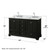 Wyndham WCS202060DDECMUNSMXX Deborah 60 Inch Double Bathroom Vanity in Dark Espresso, White Carrara Marble Countertop, Undermount Square Sinks, and No Mirrors