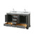 Wyndham WCS202060DKGCMUNSMXX Deborah 60 Inch Double Bathroom Vanity in Dark Gray, White Carrara Marble Countertop, Undermount Square Sinks, and No Mirror