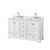 Wyndham WCS202060DWHCMUNSMXX Deborah 60 Inch Double Bathroom Vanity in White, White Carrara Marble Countertop, Undermount Square Sinks, and No Mirror