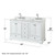 Wyndham WCS202060DWHCMUNSMXX Deborah 60 Inch Double Bathroom Vanity in White, White Carrara Marble Countertop, Undermount Square Sinks, and No Mirror